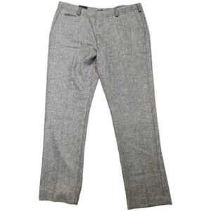 Black & Brown Wool Blend Tailored Fit Straight Leg Pants Men's Size 36 L30 NWT